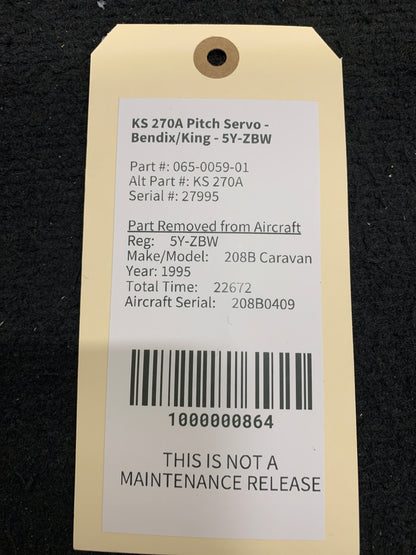 KS 270A Pitch Servo - Bendix/King - 5Y-ZBW