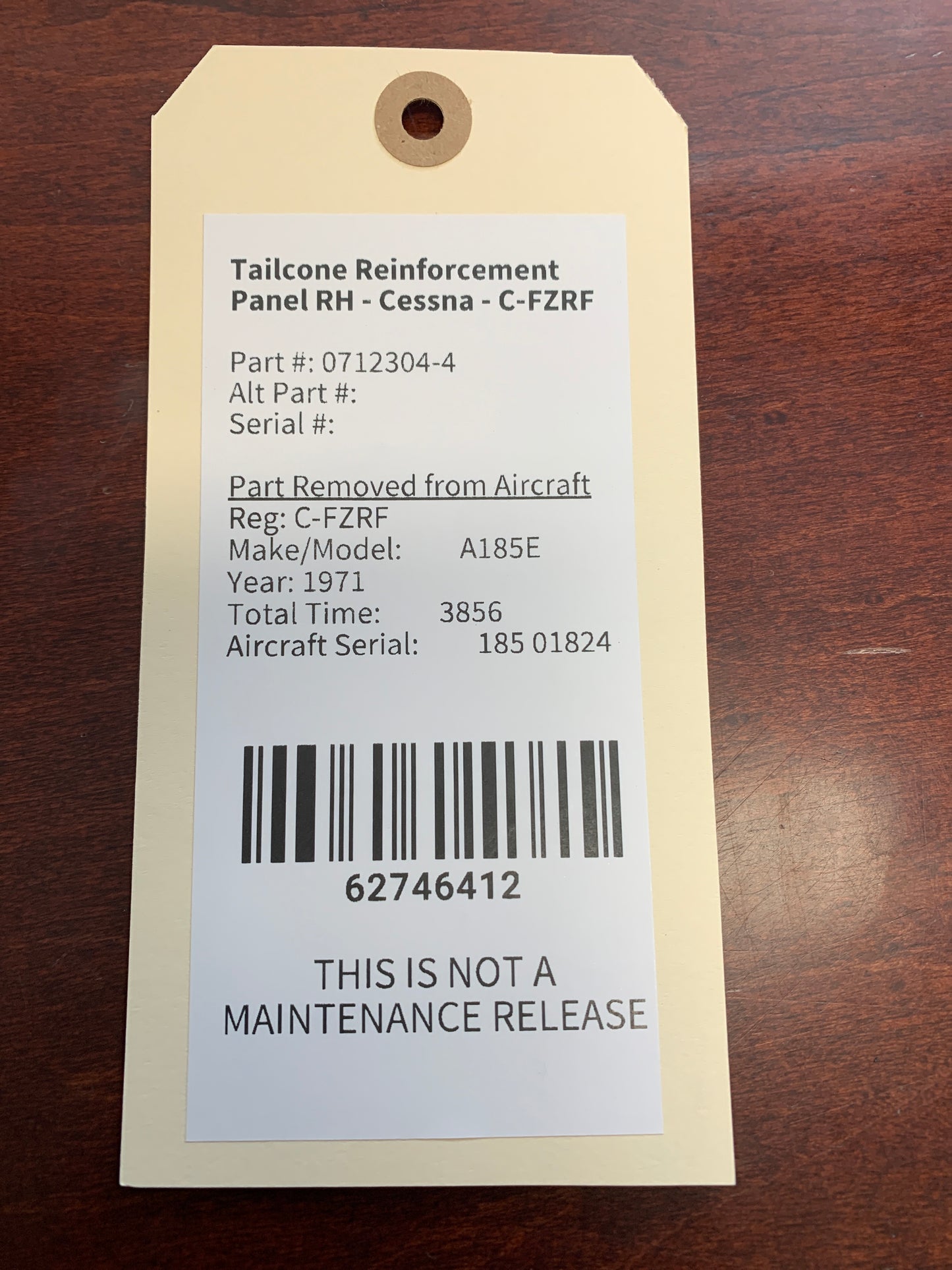 Tailcone Reinforcement Panel RH - Cessna - C-FZRF