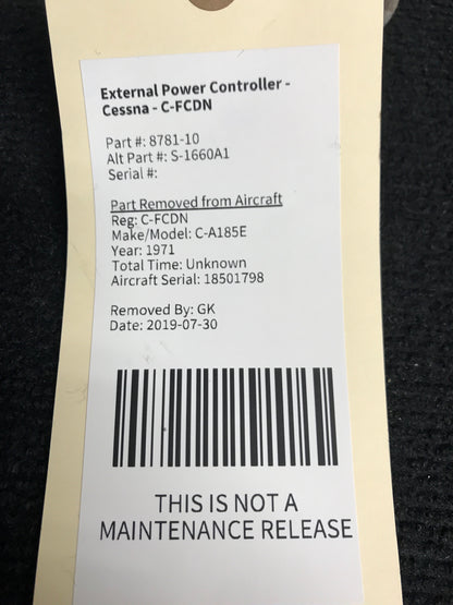 External Power Controller - Cessna - C-FCDN