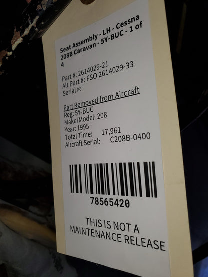 Bench Seat Assy - Cessna 208B Caravan - 5Y-BUC - 1 of 4