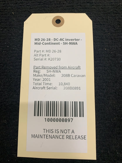 MD 26-28 - DC-AC inverter - Mid-Continent - 5H-NWA