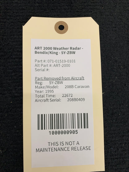 ART 2000 Weather Radar - Bendix/King - 5Y-ZBW