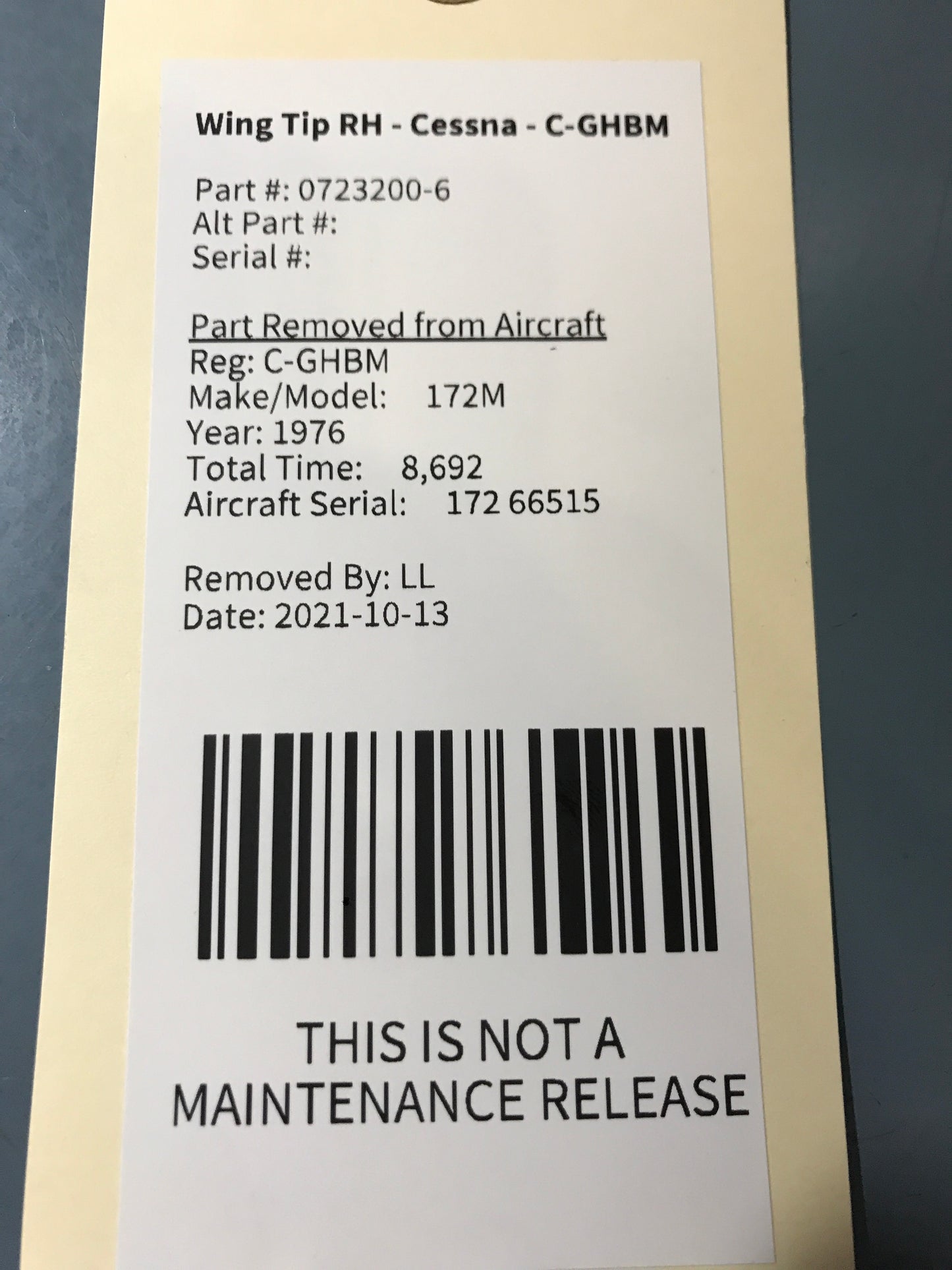 Wing Tip RH - Cessna - C-GHBM