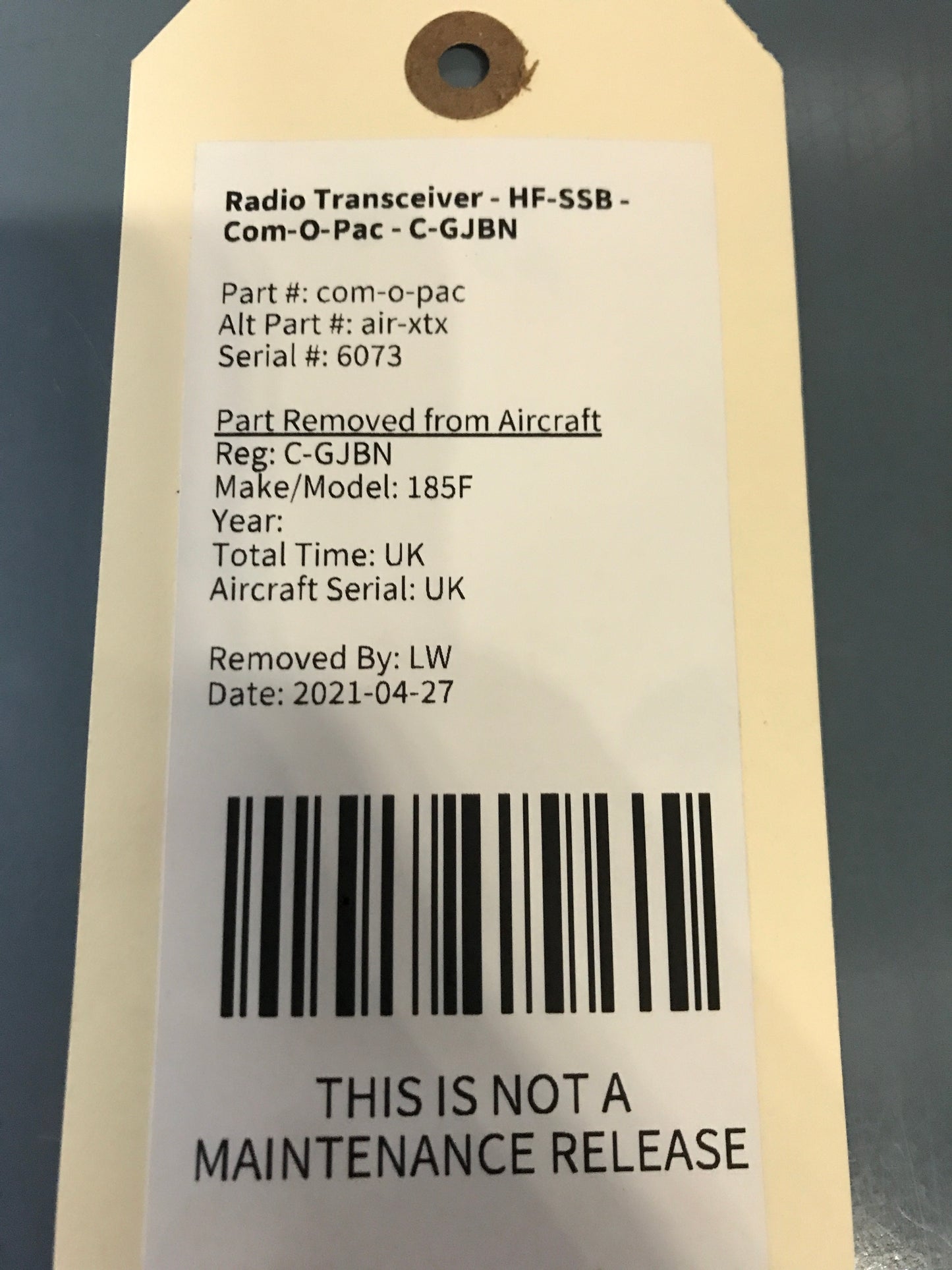 Radio Transceiver - HF-SSB - Com-O-Pac - C-GJBN