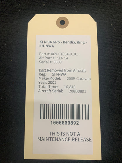 Color GPS Receiver KLN 94 - Bendix/King - 5H-NWA