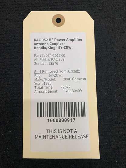 KAC 952 HF Power Amplifier Antenna Coupler - Bendix/King - 5Y-ZBW