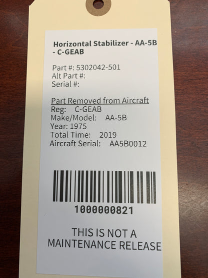 Horizontal Stabilizer - AA-5B - C-GEAB