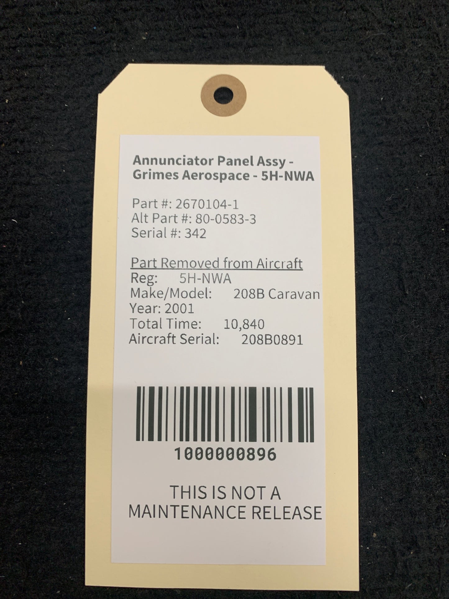 Annunciator Panel Assy - Grimes Aerospace - 5H-NWA