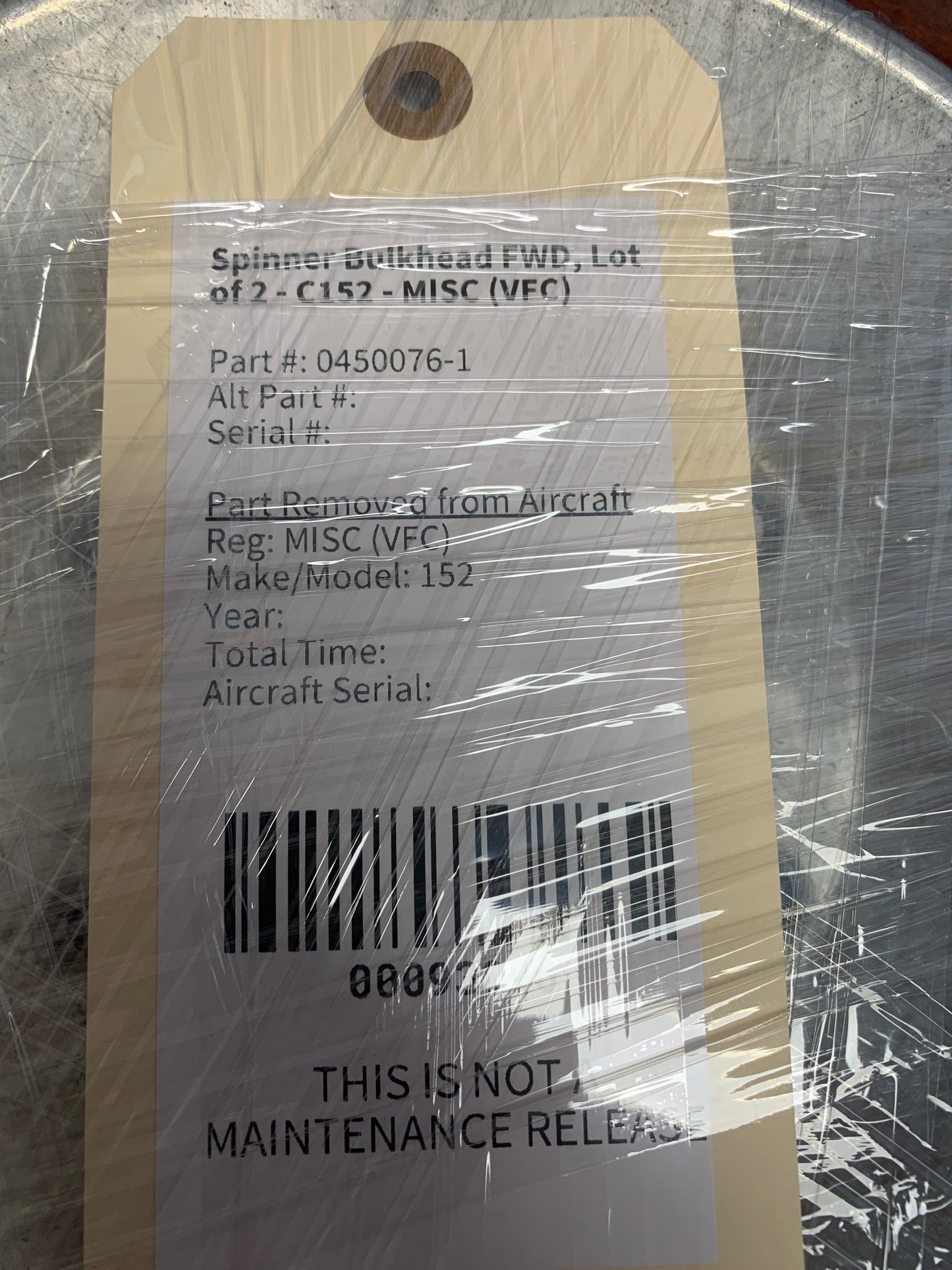 Spinner Bulkhead FWD, Lot of 2 - C152 - MISC (VFC)