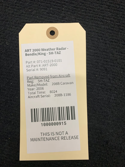 ART 2000 Weather Radar - Bendix/King - 5H-TAZ
