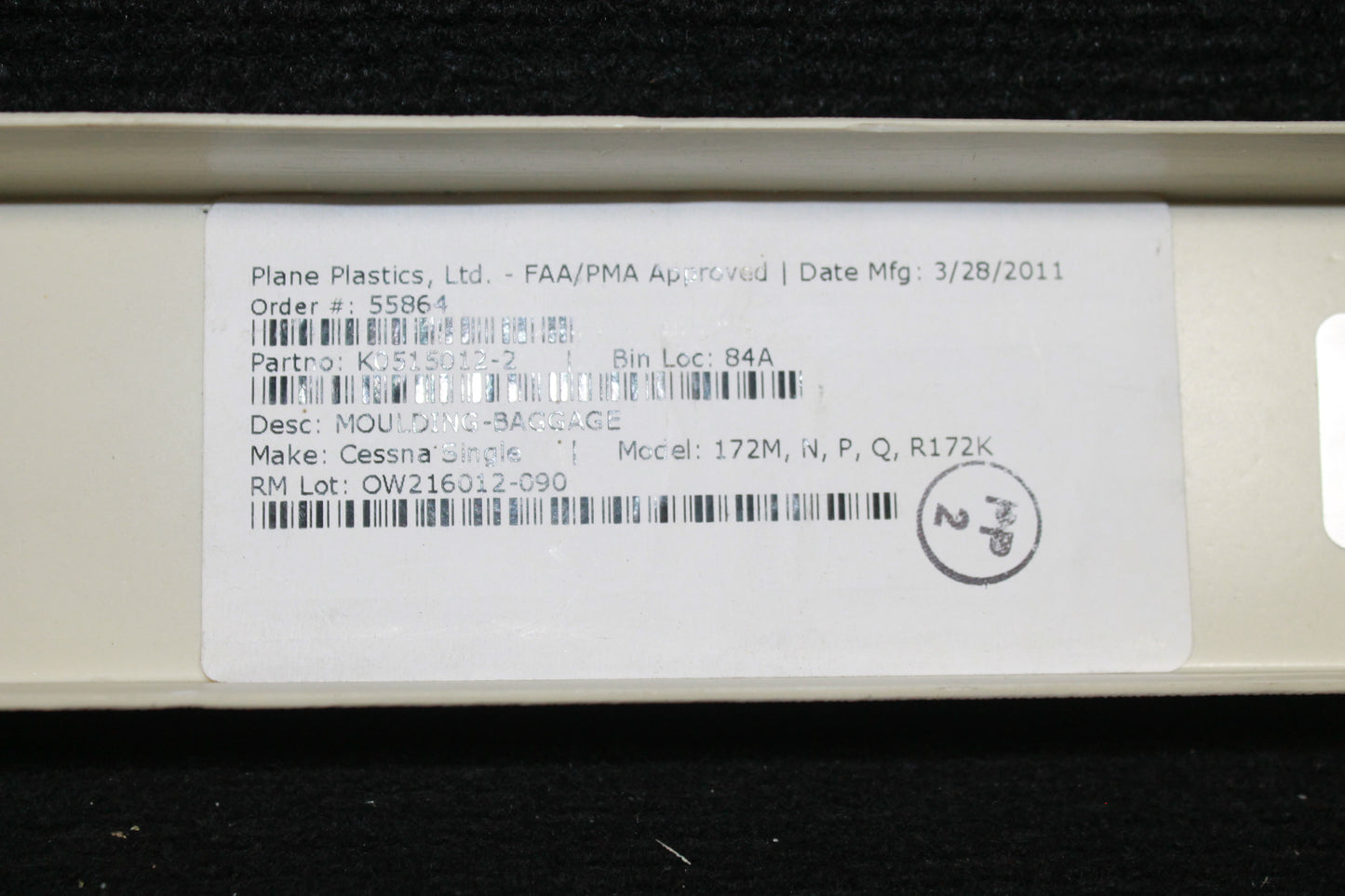 Baggage Compartment Moulding for Cessna 172 - MISC (VFC)