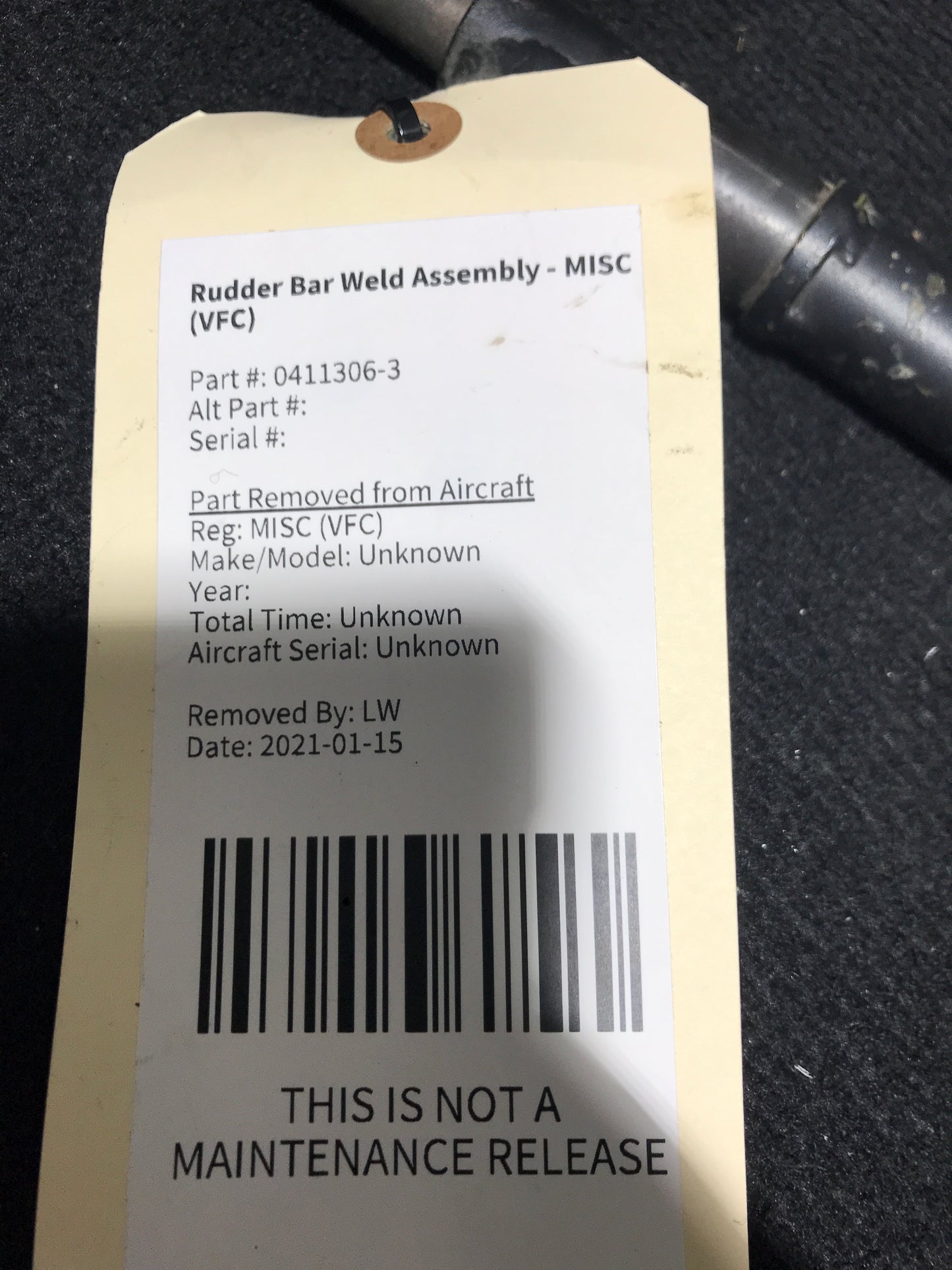 Rudder Bar Weld Assembly - MISC (VFC)