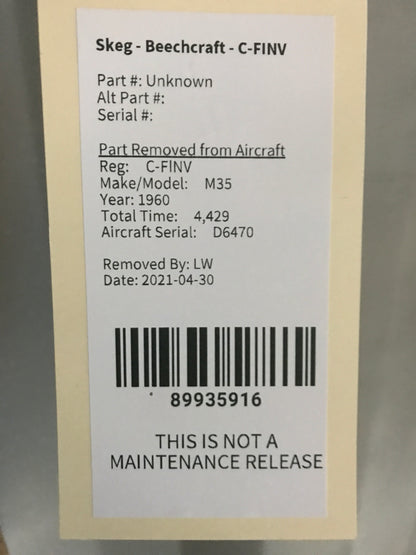 Skeg - Beechcraft - C-FINV