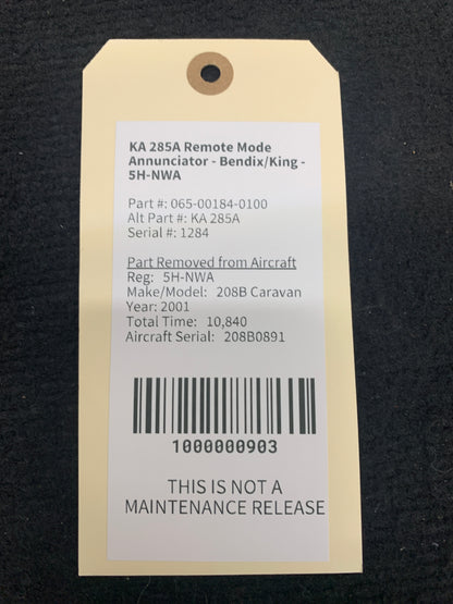 KA 285A Remote Mode Annunciator - Bendix/King - 5H-NWA