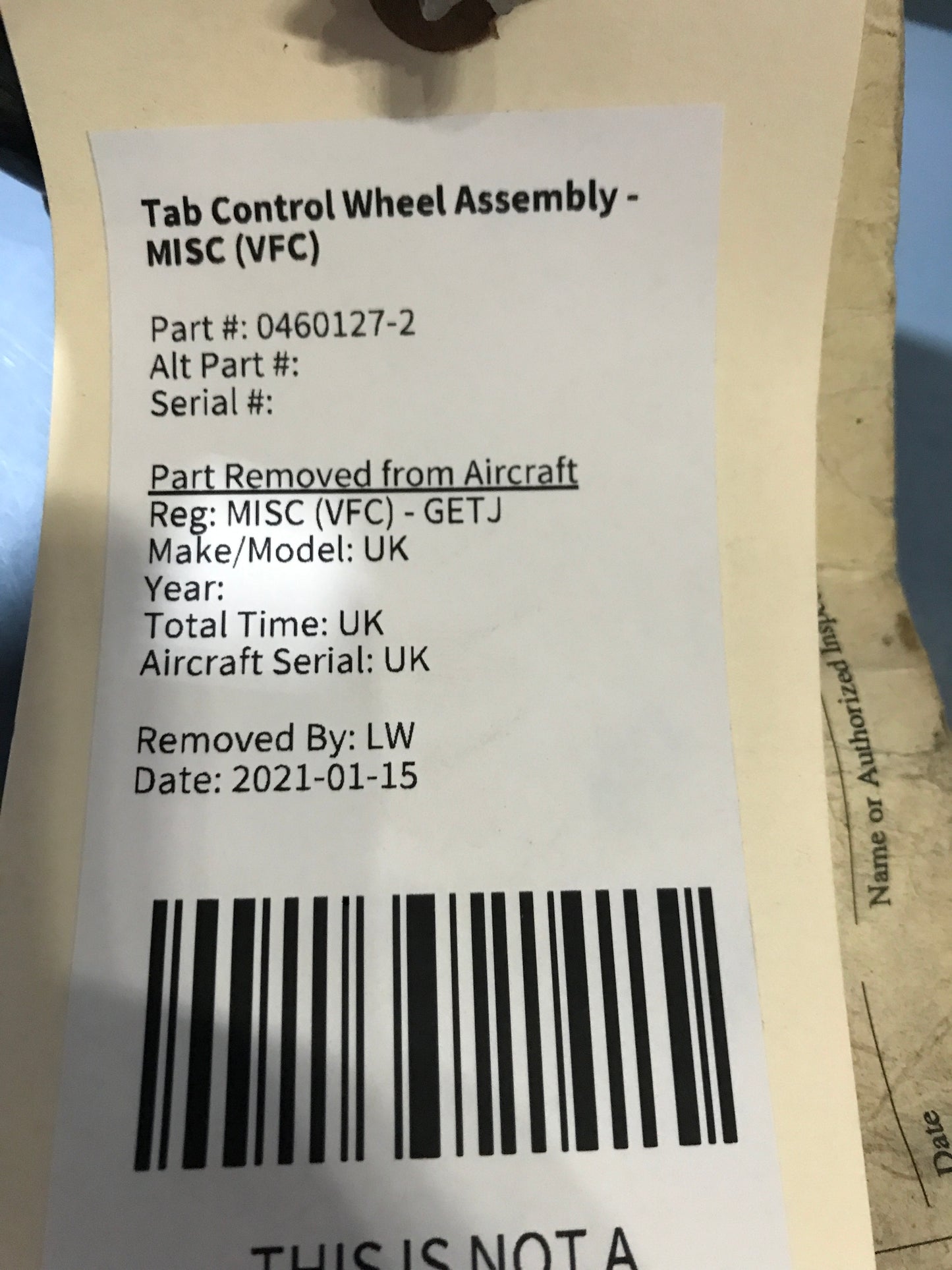 Tab Control Wheel Assembly - MISC (VFC)