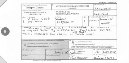 Rudder - Cessna 208B Caravan - C-FLHA
