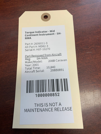 Torque Indicator - Mid Continent Instrument - 5H-NWA