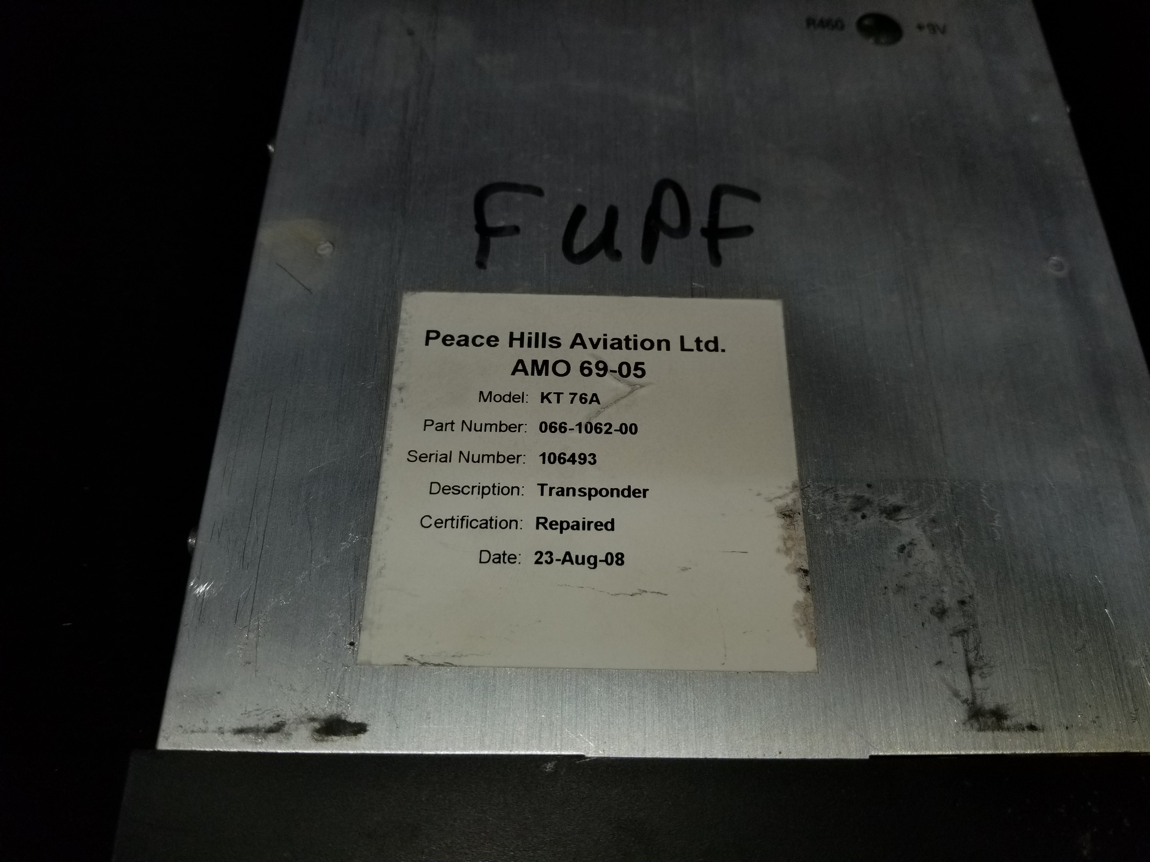 Transponder - Bendix/King - CF-UPF – Global Aircraft Industries