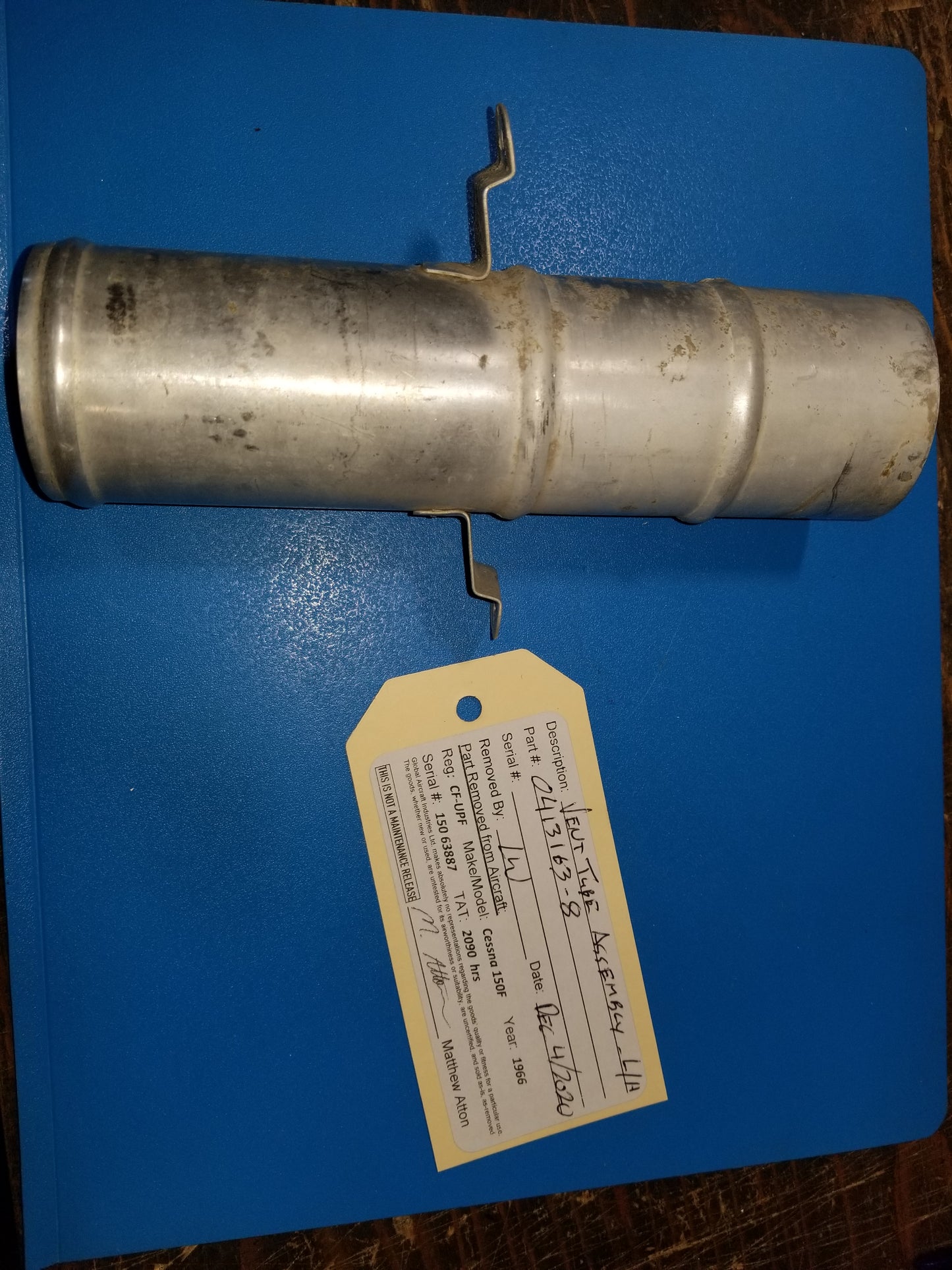 Vent Tube Assembly - LH - Cessna - CF-UPF