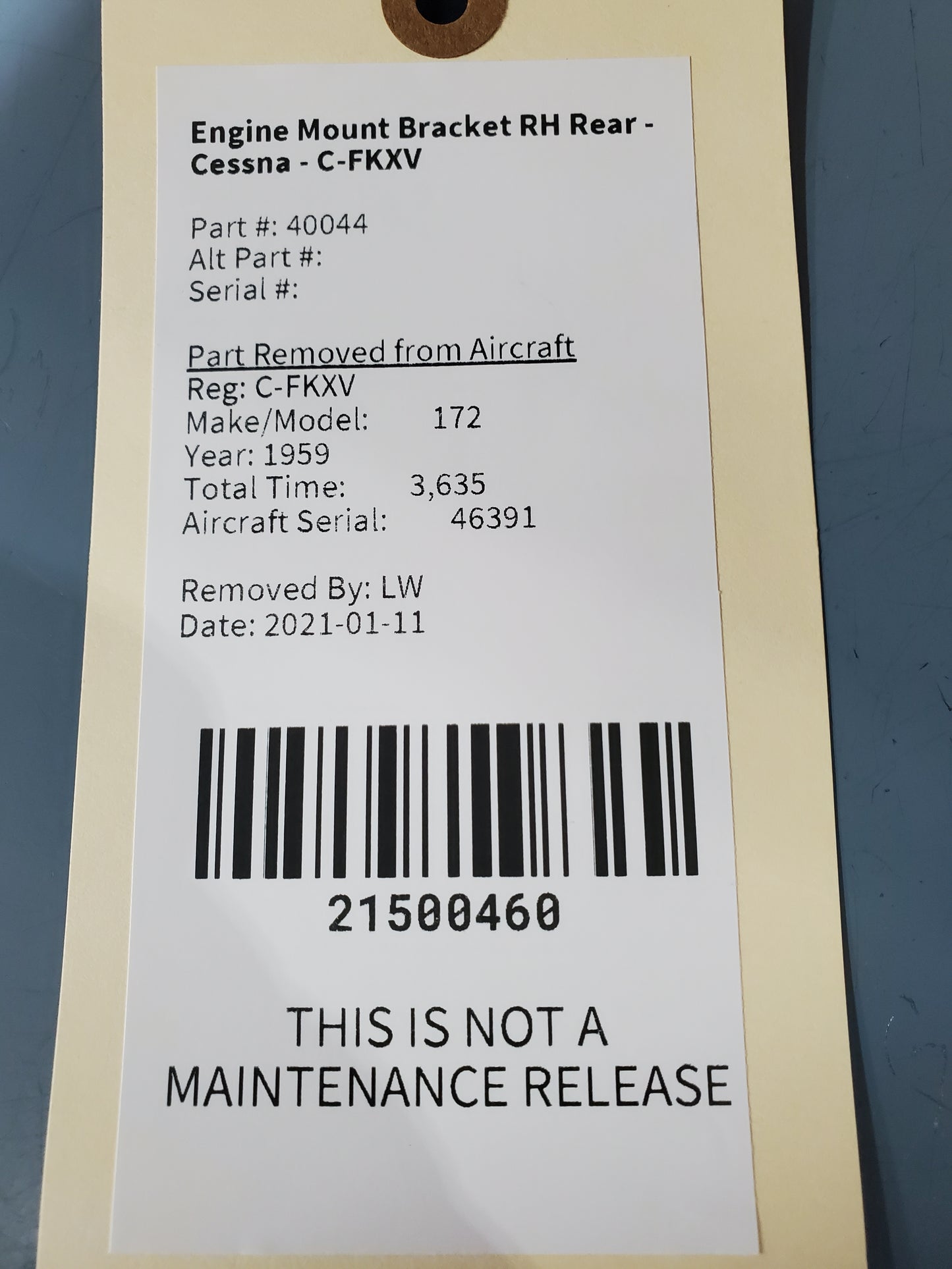 Engine Mount Bracket RH Rear - Cessna - C-FKXV