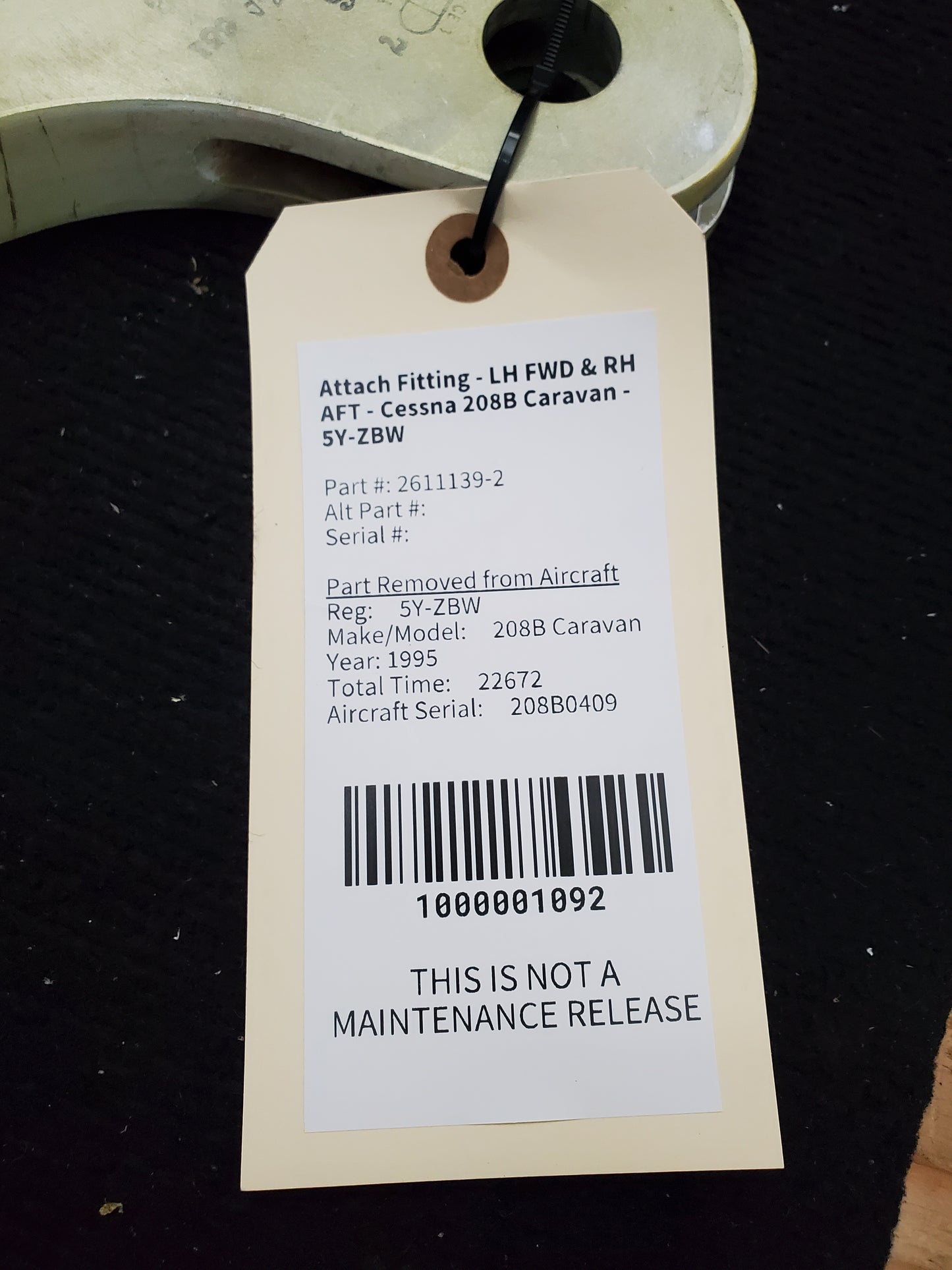 Attach Fitting - LH FWD & RH AFT - Cessna 208B Caravan - 5Y-ZBW