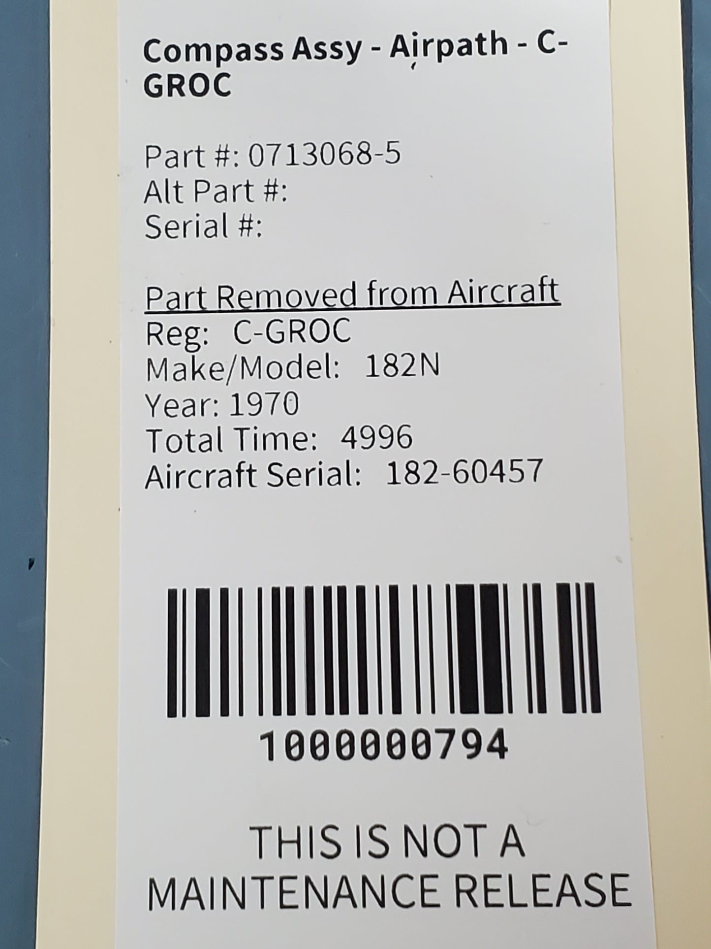 Compass Assy - Airpath - C-GROC