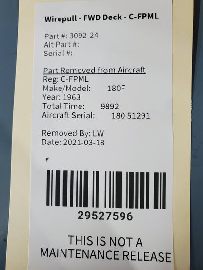Wirepull - FWD Deck - C-FPML