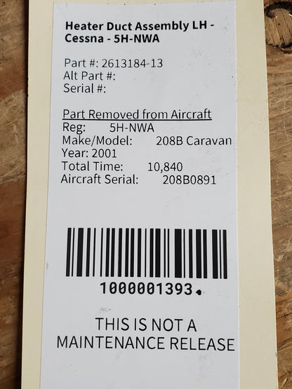 Heater Duct Assembly LH - Cessna - 5H-NWA
