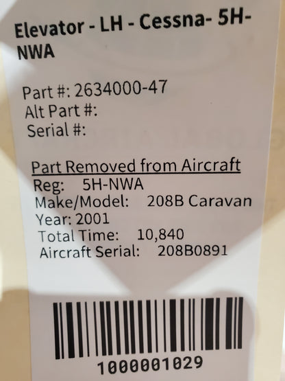 Elevator - LH - Cessna 208B Caravan - 5H-NWA