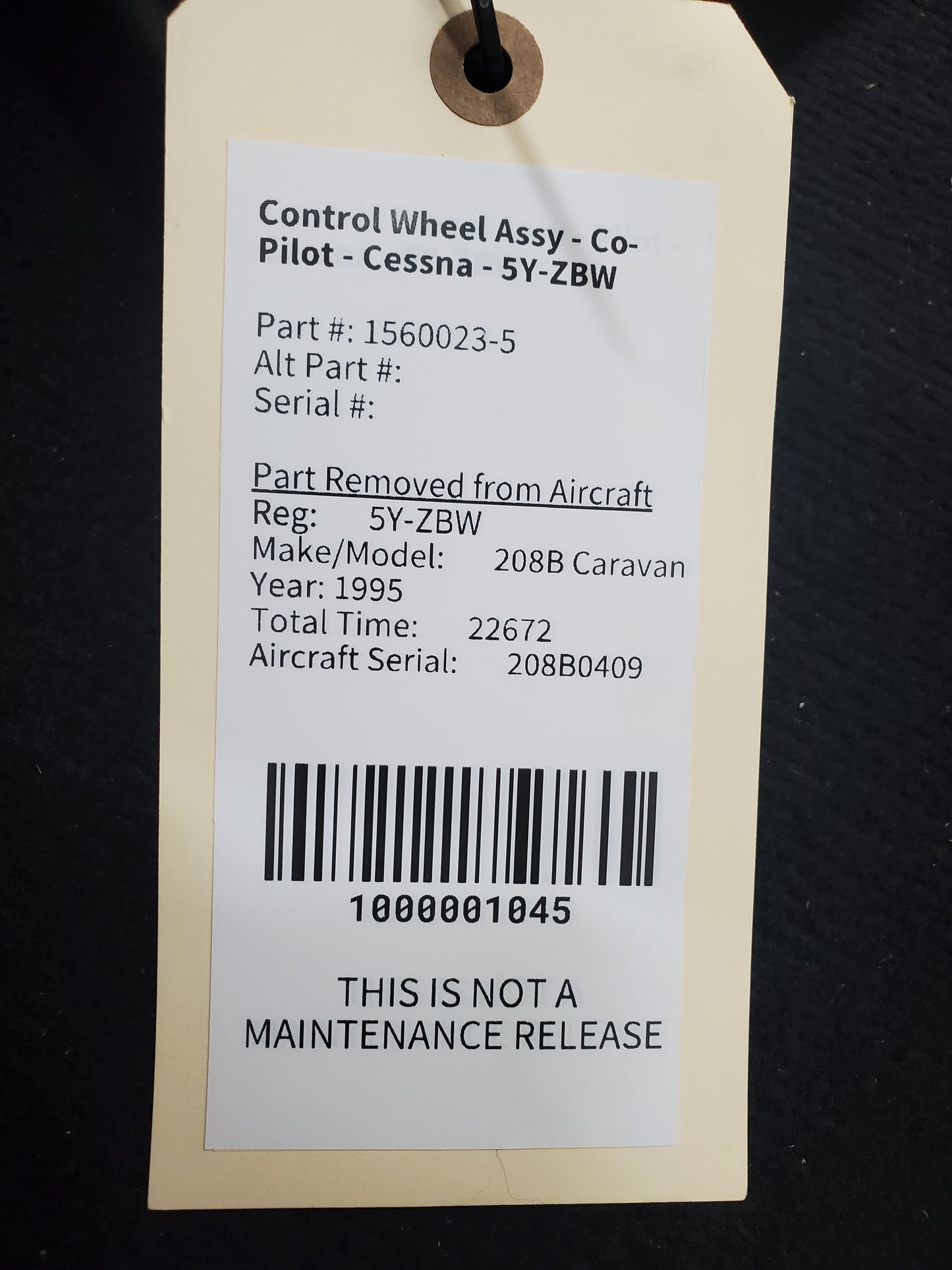 Control Wheel Assy - Co-Pilot - Cessna - 5Y-ZBW