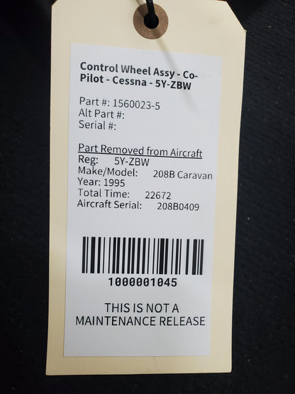 Control Wheel Assy - Co-Pilot - Cessna - 5Y-ZBW