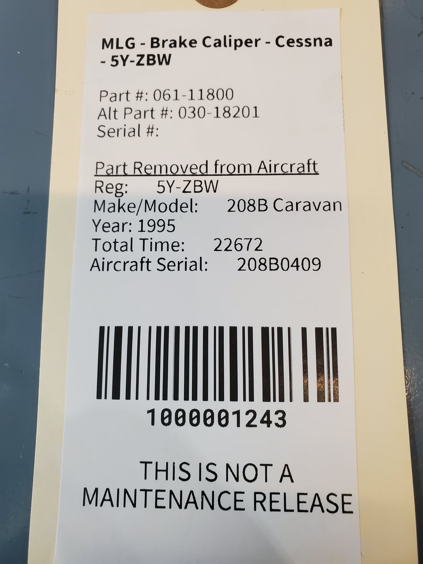 MLG - Brake Caliper - Cessna - 5Y-ZBW