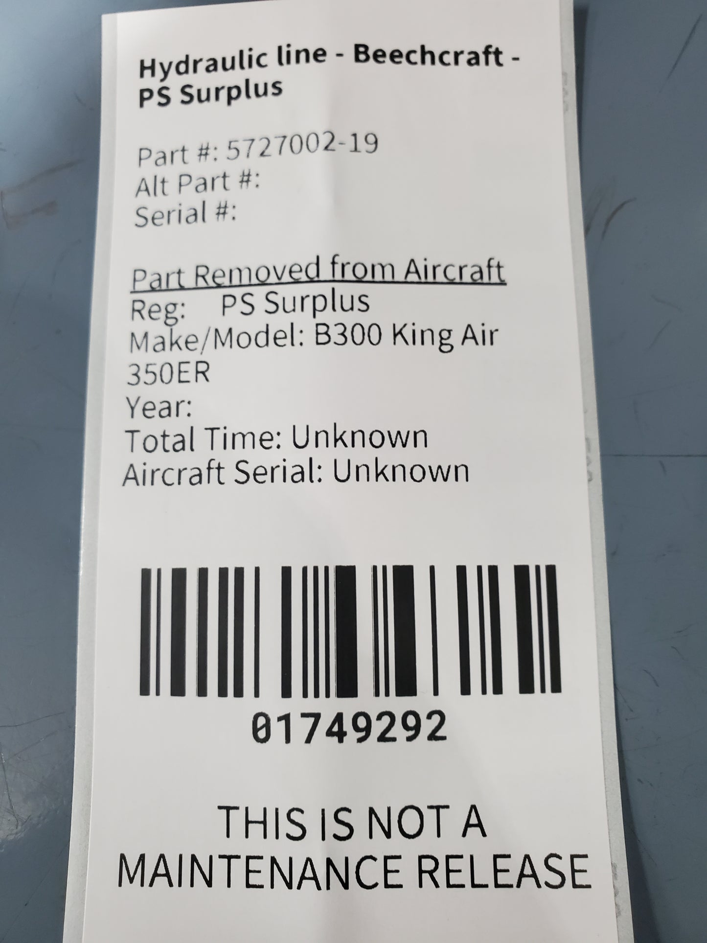 Hydraulic line - Beechcraft - PS Surplus