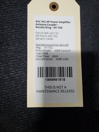 KAC 952 HF Power Amplifier Antenna Coupler - Bendix/King - 5H-TAZ