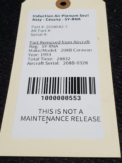 Induction Air Plenum Seal Assy - Cessna - 5Y-RNA