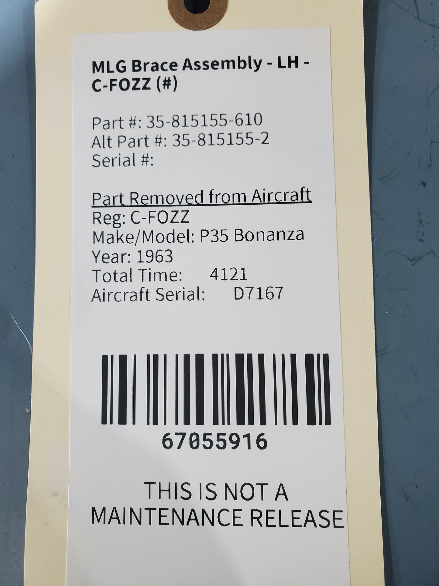 MLG Brace Assembly - LH - Beechcraft - C-FOZZ