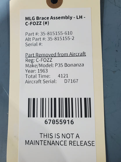 MLG Brace Assembly - LH - Beechcraft - C-FOZZ