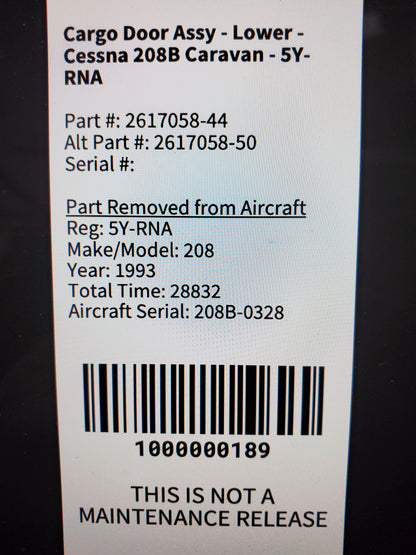 Cargo Door Assy - Lower - Cessna 208B Caravan - 5Y-RNA