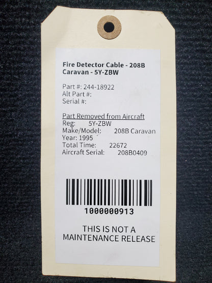 Fire Detector Cable - 208B Caravan - 5Y-ZBW