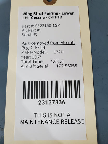 Wing Strut Fairing - Lower LH - Cessna - C-FFTB