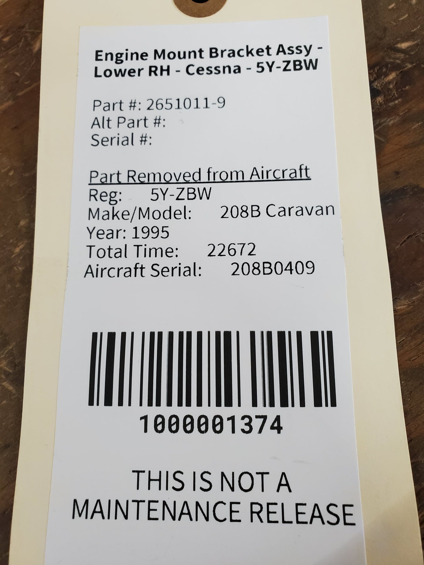 Engine Mount Bracket Assy - Lower RH - Cessna - 5Y-ZBW