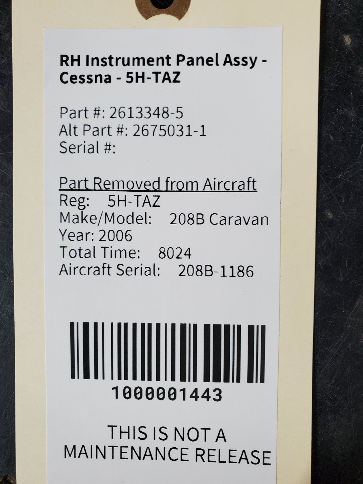 RH Instrument Panel Assy - Cessna - 5H-TAZ