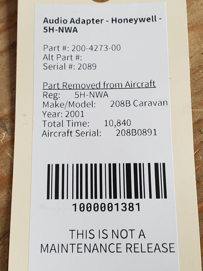 Audio Adapter - Honeywell - 5H-NWA