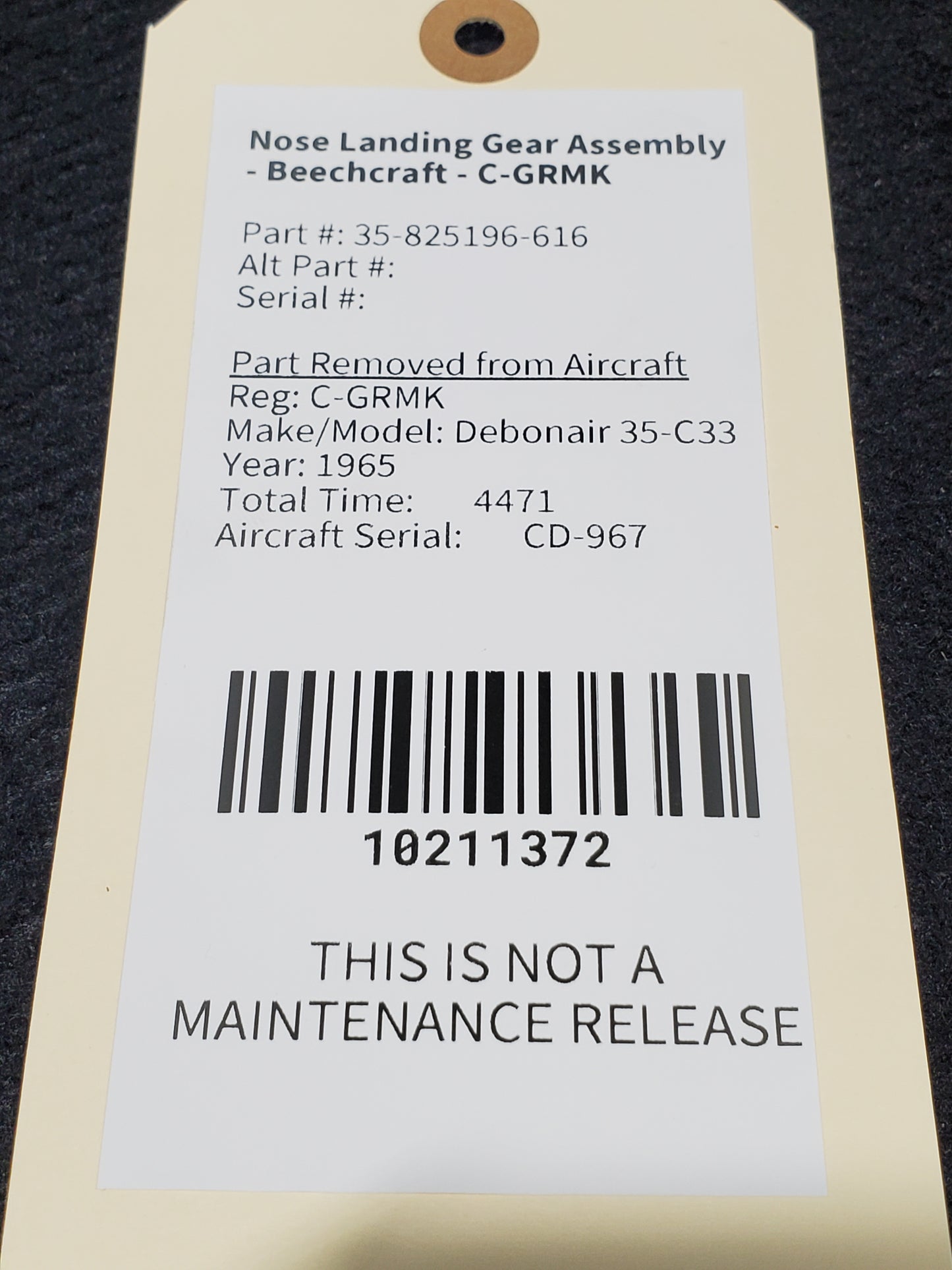 Nose Landing Gear Assembly - Beechcraft - C-GRMK