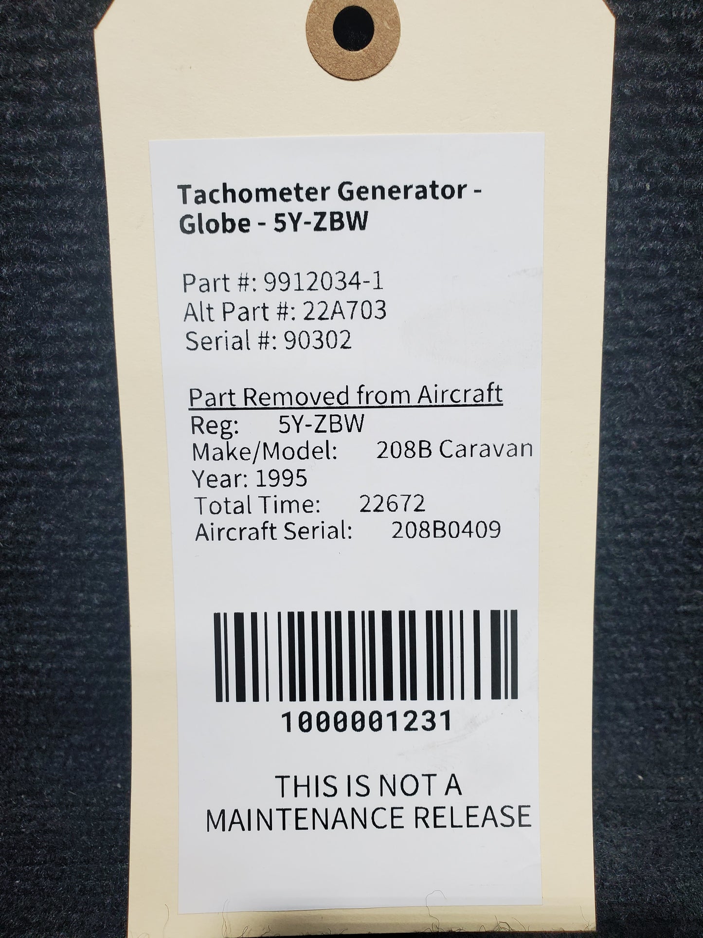 Tachometer Generator - Globe - 5Y-ZBW