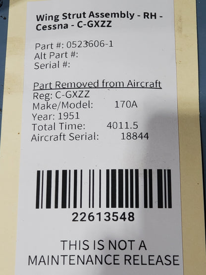 Wing Strut Assembly - RH - Cessna - C-GXZZ
