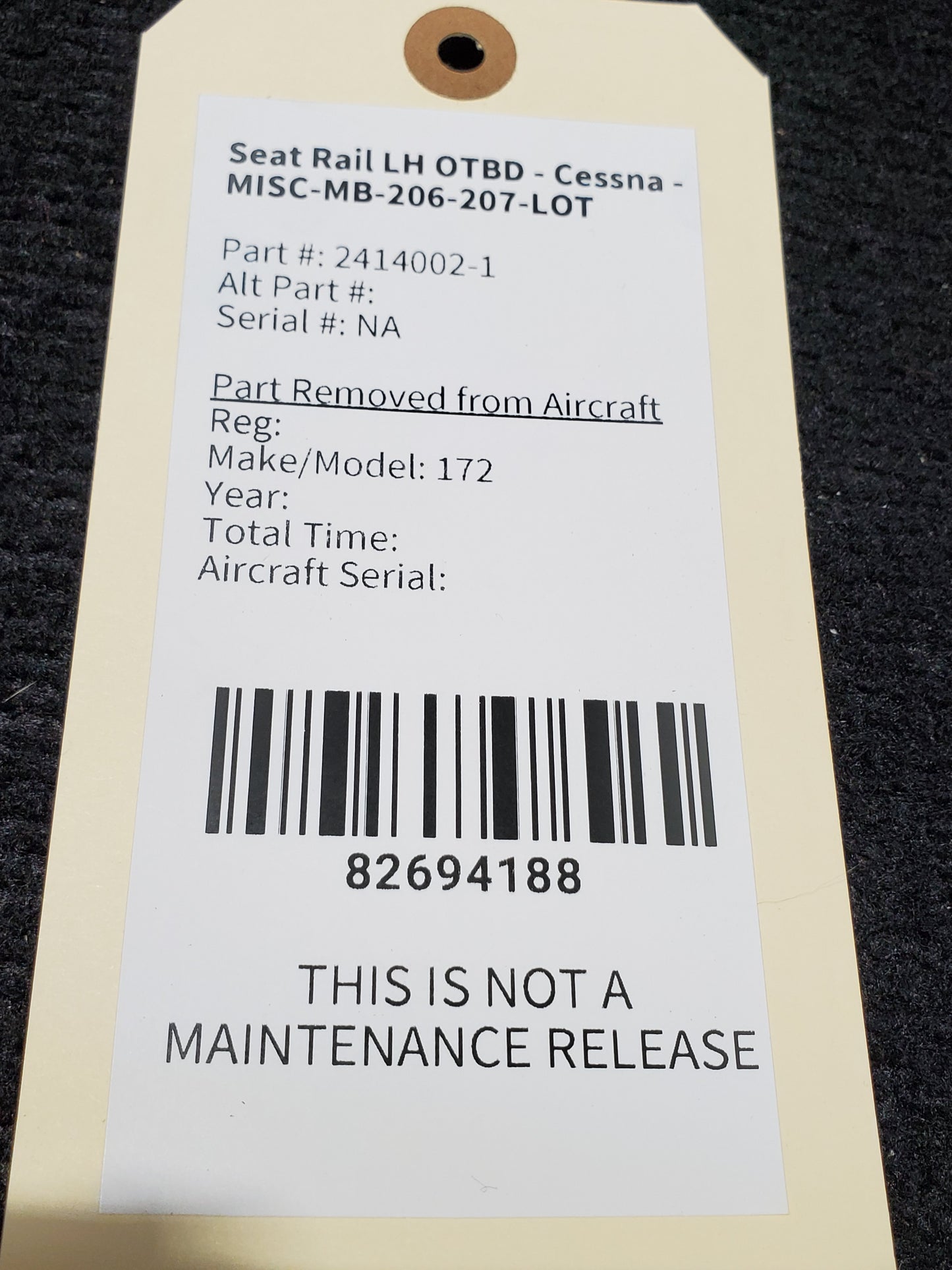 Seat Rail LH OTBD - Cessna - MISC-MB-206-207-LOT