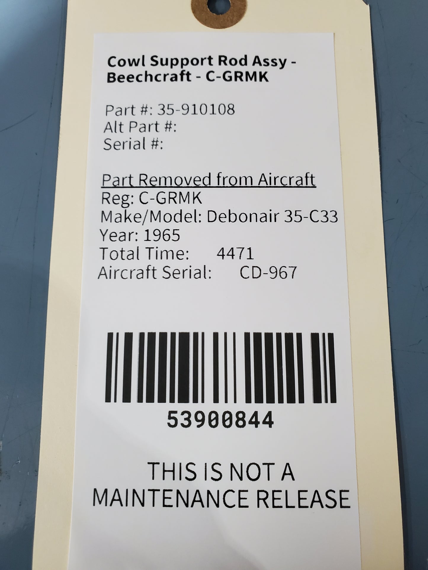 Tip Tank Cone Assembly AFT - Piper - I-CODE