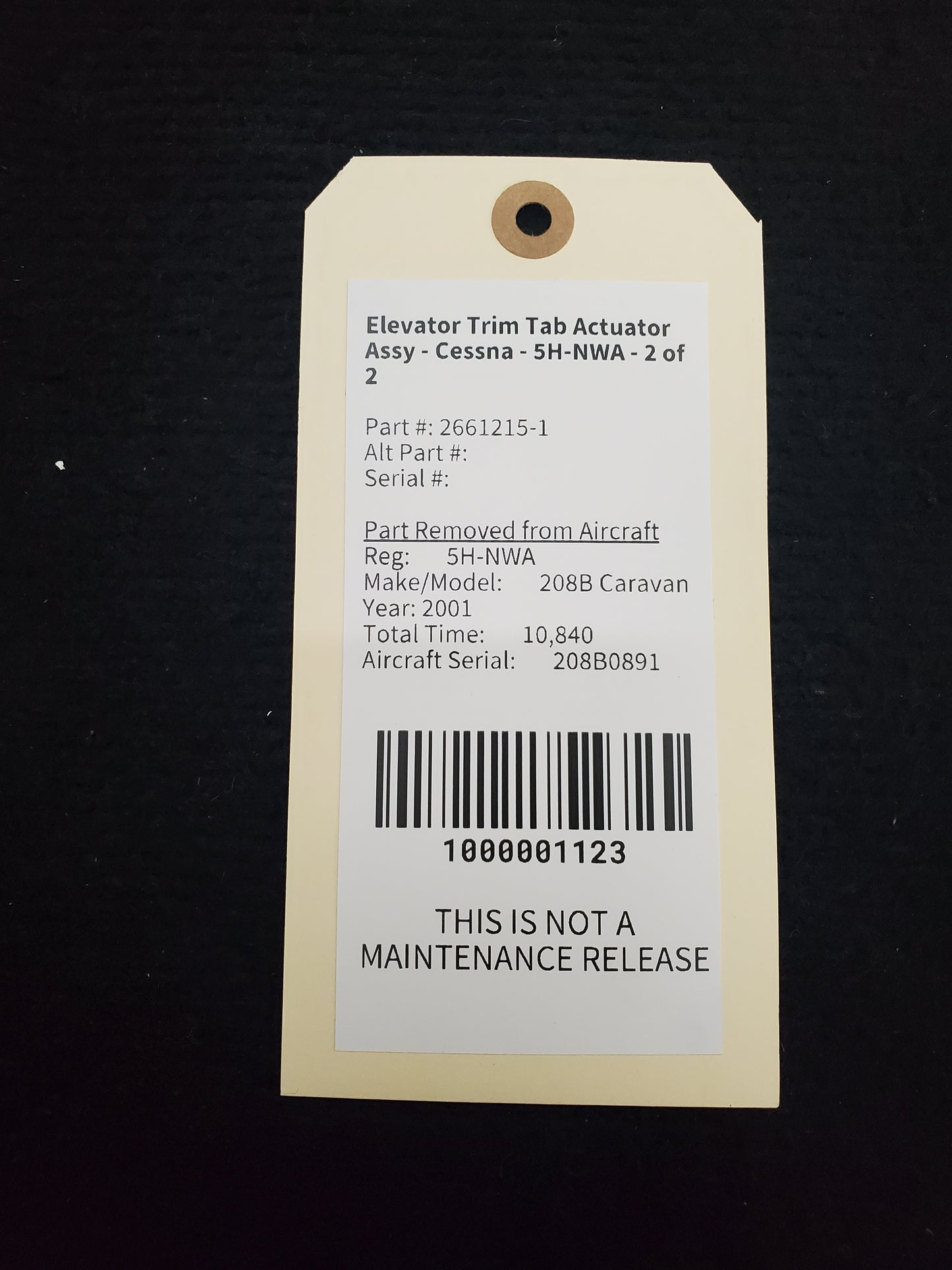 Elevator Trim Tab Actuator Assy - Cessna - 5H-NWA - 2 of 2