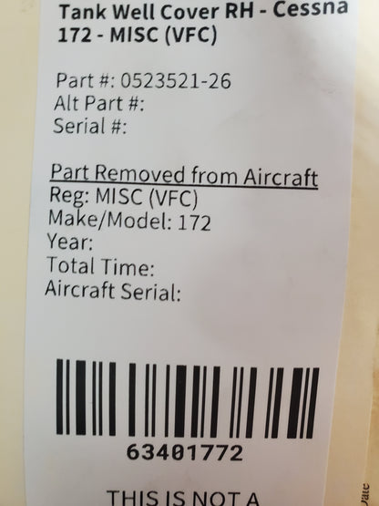 Tank Well Cover - RH - Cessna 172 - MISC (VFC)